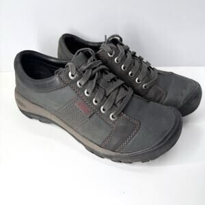 Keen Austin Sneaker Men US 8.5 Charcoal Leather Hiking Comfort Classic Casual